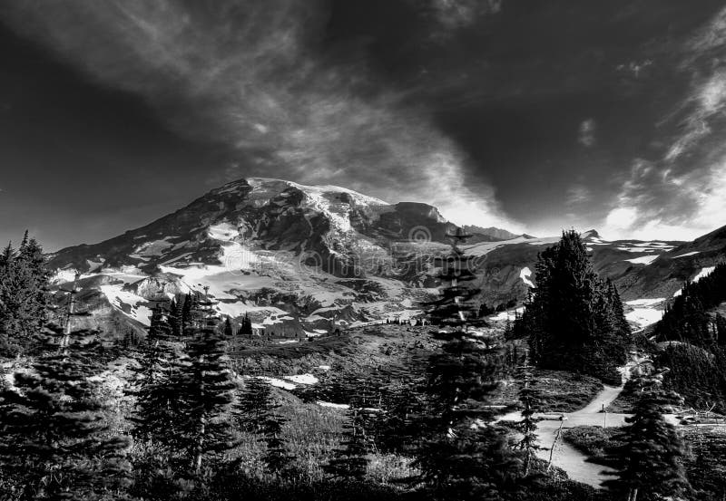 Alta Vista Cross Path stock photo. Image of rainier, volcano 6314548