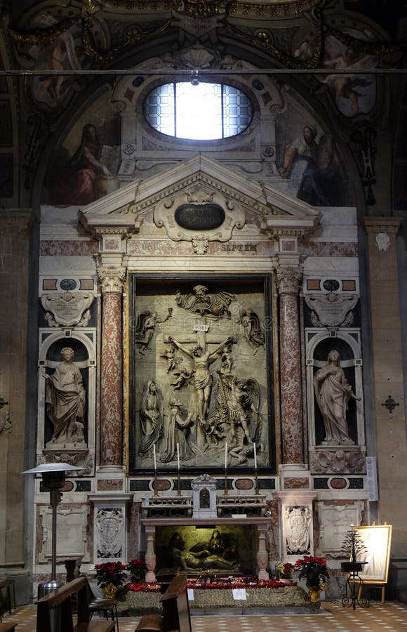Altar in Church Santa Maria Maggiore in Florence Stock Photo - Image of ...