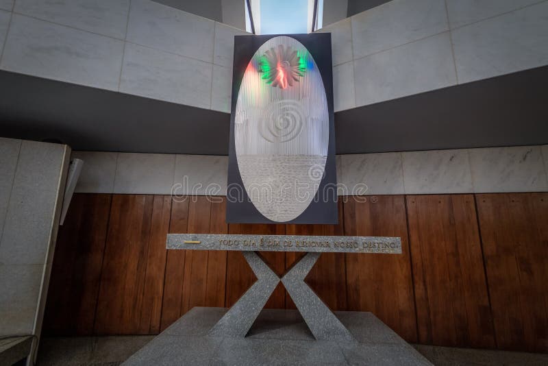 Altar en el templo de la voluntad - boa Vontade - Brasilia, Distrito federal, el Brasil de Templo DA fotografía de archivo Altar en el templo de la voluntad - boa Vontade - Brasilia, Distrito federal, el Brasil de Templo DA fotografía de archivo