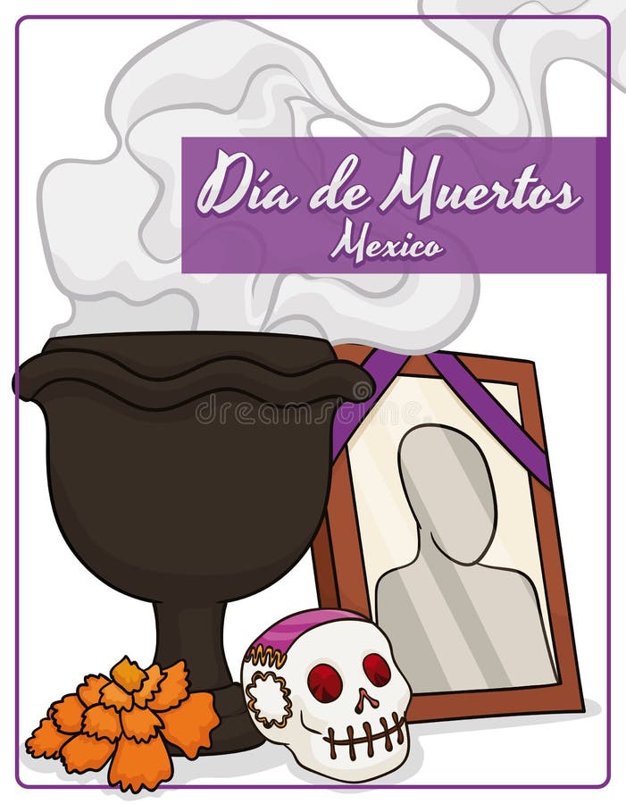 Altar Mexicano Tradicional Con Las Ofrendas a Celebrar Y X22; Dia De Muertos  Y X22; , Ejemplo Del Vector Ilustración del Vector - Ilustración de flor,  tradicional: 79832236