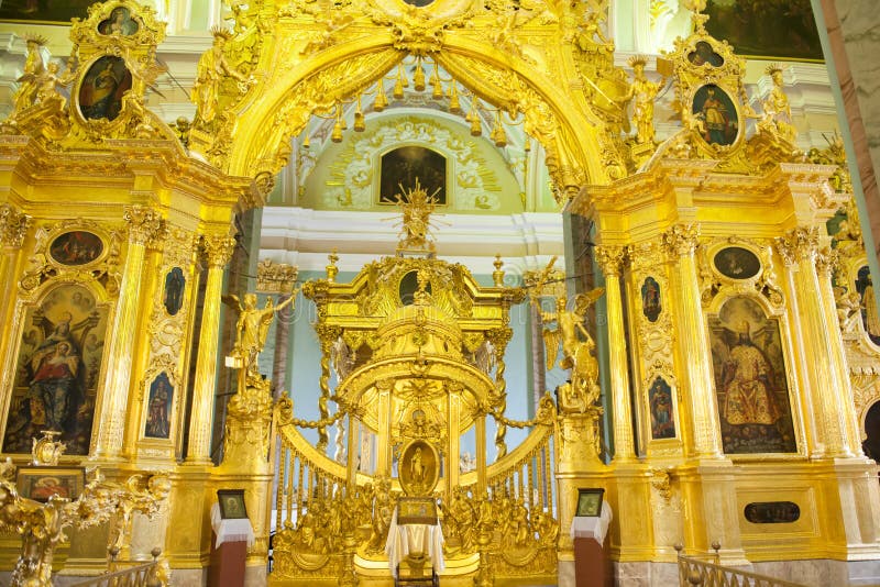 Altar in the Peter and Paul Cathedral, St. Petersburg. The Peter and Paul Cathedral is a Russian Orthodox Cathedral located inside the Peter and Paul Fortress in St. Petersburg, Russia. Altar in the Peter and Paul Cathedral, St. Petersburg. The Peter and Paul Cathedral is a Russian Orthodox Cathedral located inside the Peter and Paul Fortress in St. Petersburg, Russia.