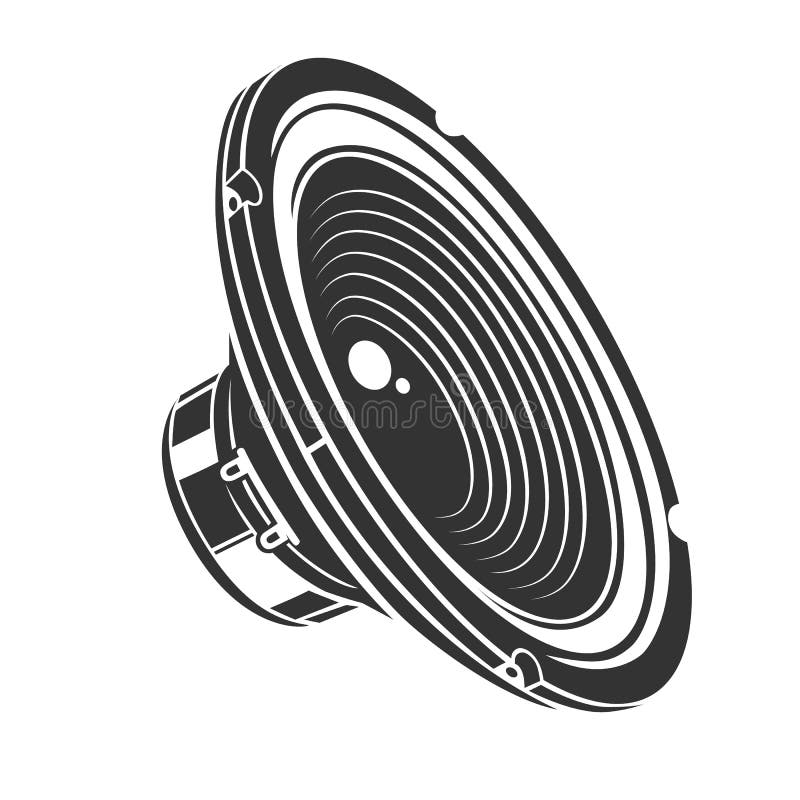 Grandes altavoces de audio y música con parlantes para reproducir música  retro de los años 70, 80 y 90. icono blanco y negro. ilustración vectorial  13631096 Vector en Vecteezy