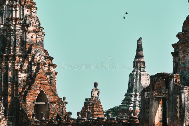 Alte Architektur Wat Chai watthanaram in Ayutthaya Thailand lizenzfreies stockbild Alte Architektur Wat Chai watthanaram in Ayutthaya Thailand lizenzfreies stockbild