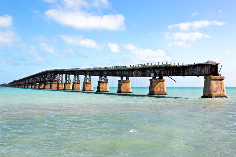 Alte Eisenbahn-Brücke, Florida-Tasten stockbilder Alte Eisenbahn-Brücke, Florida-Tasten stockbilder