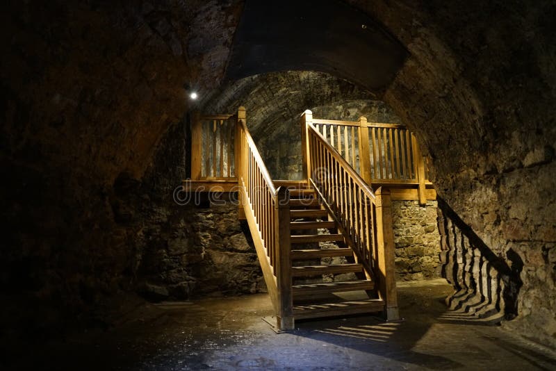 Alte Holztreppe beim Edinburgh Castle lizenzfreie stockfotografie Alte Holztreppe beim Edinburgh Castle lizenzfreie stockfotografie