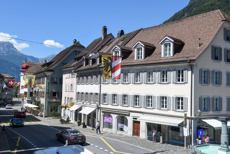 Alte Häuser Bei Altdorf Im Kanton Uri, Die Schweiz Redaktionelles
