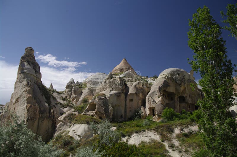Alte Höhlen, Cappadocia, die Türkei lizenzfreie stockfotos