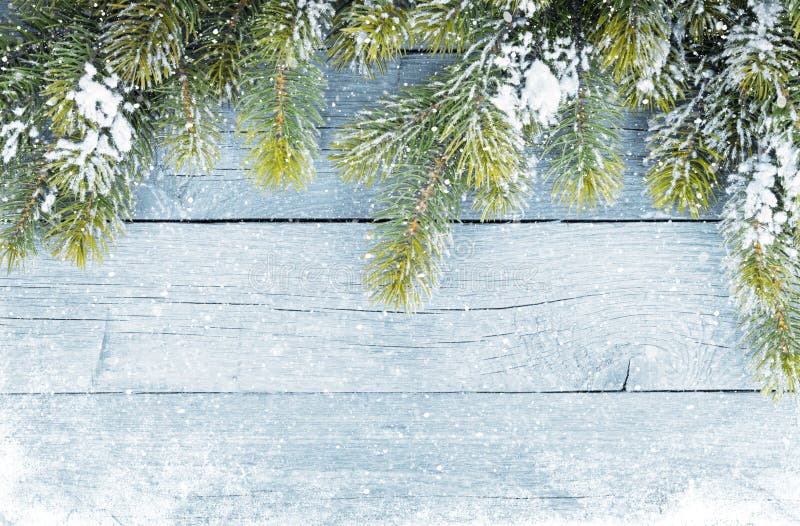 Alte hölzerne Beschaffenheit mit Schnee und Tannenbaum lizenzfreie stockfotografie Alte hölzerne Beschaffenheit mit Schnee und Tannenbaum lizenzfreie stockfotografie