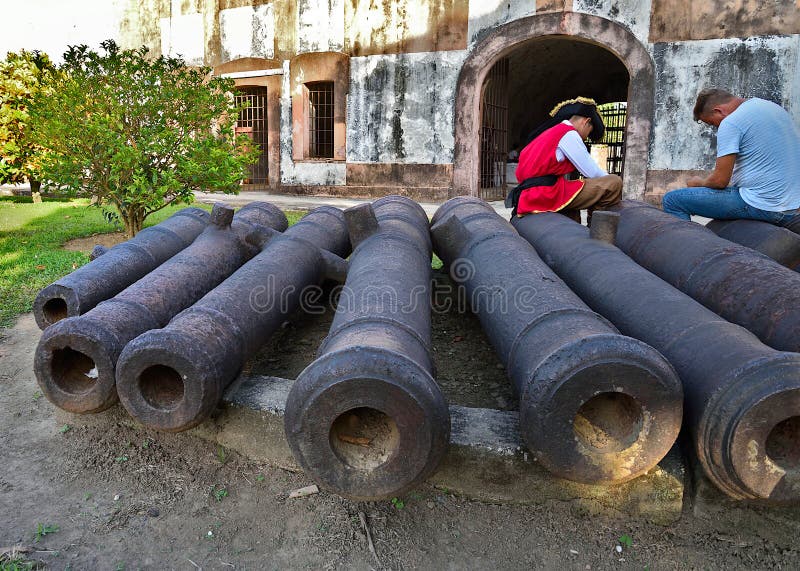 Alte Kanonen von San Fernando Fort lizenzfreies stockbild Alte Kanonen von San Fernando Fort lizenzfreies stockbild