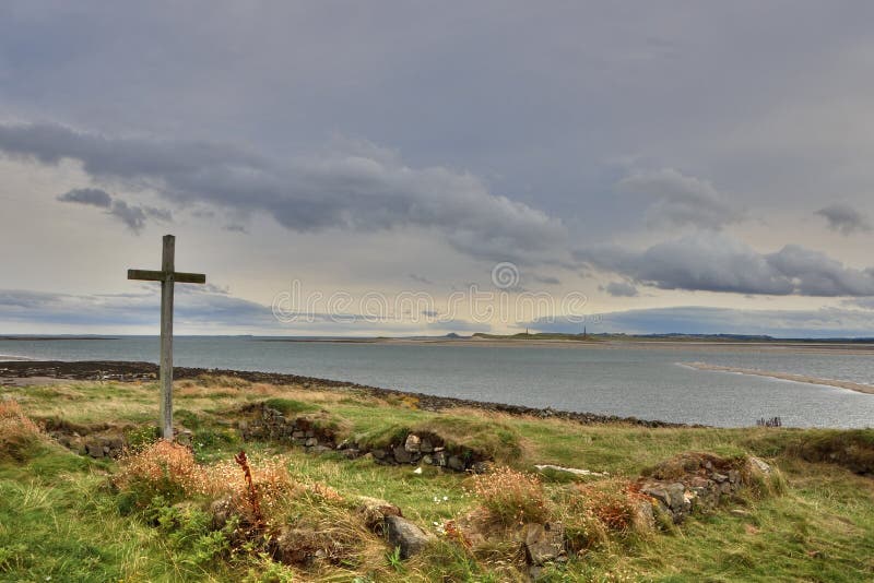 Alte Kapellen-Ruinen auf Insel von Nord- Ost-England stockbilder Alte Kapellen-Ruinen auf Insel von Nord- Ost-England stockbilder