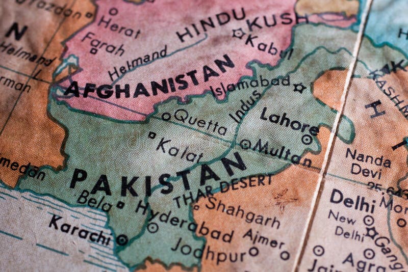 Alte Karte von Pakistan und von Afganistan