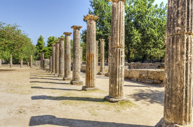Alte Site von Olympia, Griechenland stockfotos