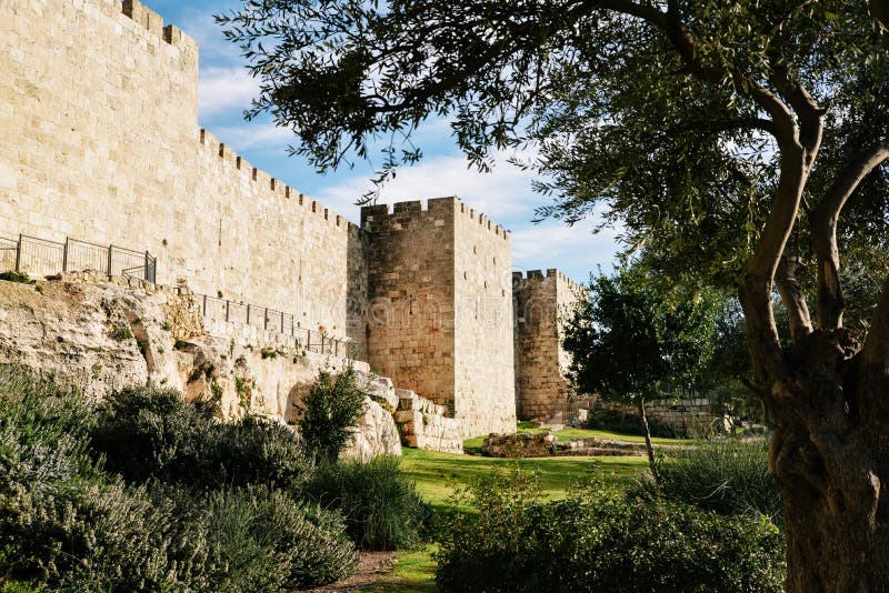 Alte Stadt-Wand von Jerusalem stockbilder Alte Stadt-Wand von Jerusalem stockbilder
