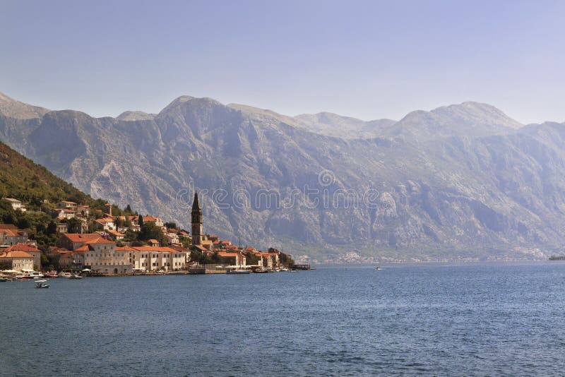 Alte Stadtlandschaft, Perast, Kotor-Bucht, Montenegro stockfotos Alte Stadtlandschaft, Perast, Kotor-Bucht, Montenegro stockfotos
