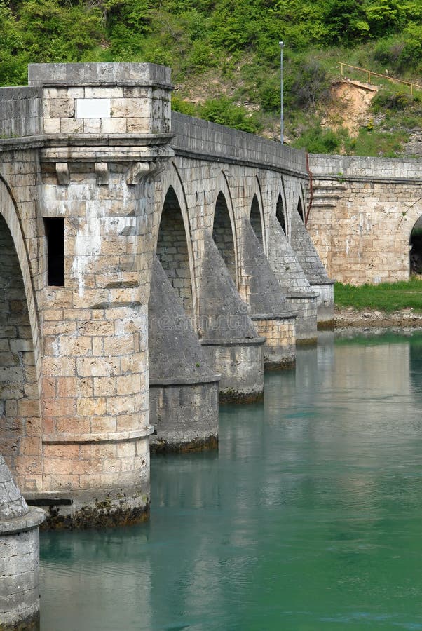 Ancient stone bridge in Visegrad, Serbia, Yugoslavia. Ancient stone bridge in Visegrad, Serbia, Yugoslavia