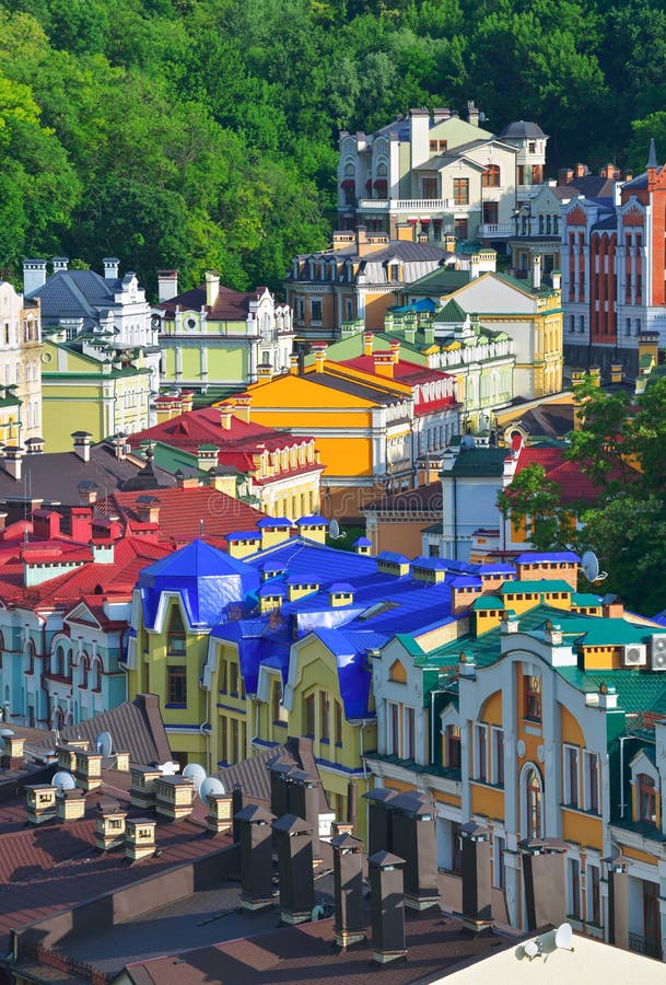 Alte Straßen von Kiew lizenzfreie stockfotos