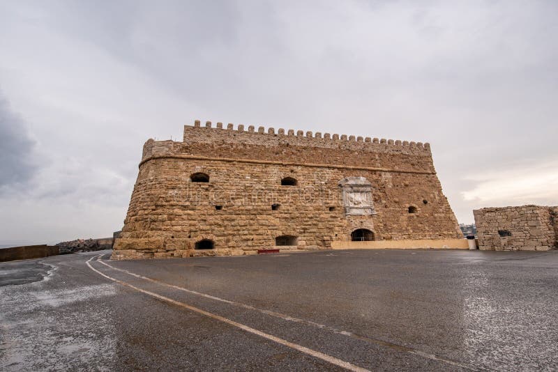 Alte venetianische Koules-Festung in der Iraklio-Stadt, Kreta stockbilder Alte venetianische Koules-Festung in der Iraklio-Stadt, Kreta stockbilder