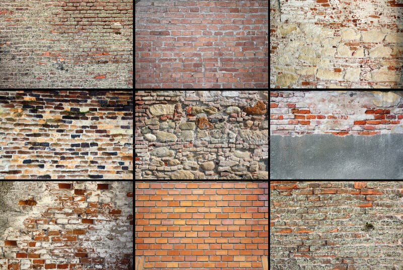 Alte verwitterte Backsteinmauerbeschaffenheiten lizenzfreie stockbilder