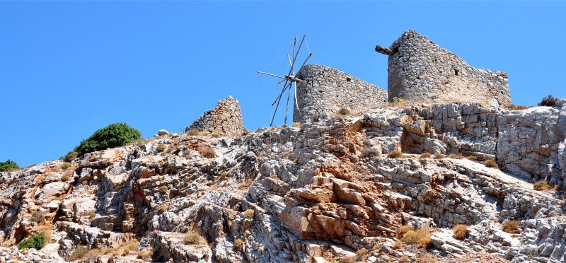 Alte Windmühle, Kreta, Griechenland, Europa lizenzfreies stockfoto Alte Windmühle, Kreta, Griechenland, Europa lizenzfreies stockfoto