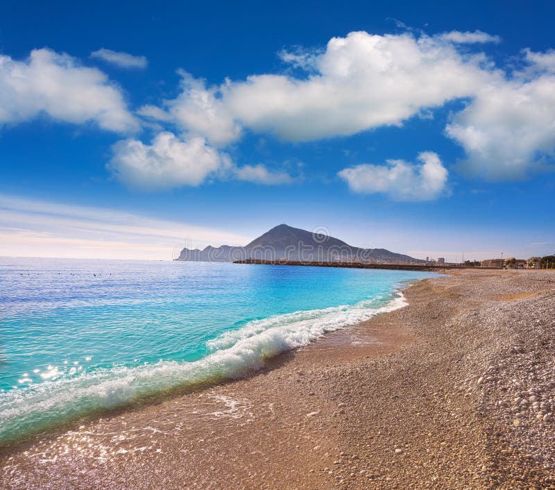 Altea Strand In Alicante Playa DE L Olla Stock Foto Image of waterkant, blauw 130395122