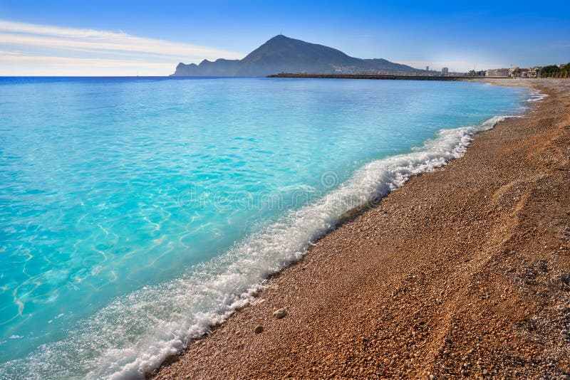 Altea Strand in Alicante Playa DE L Olla Stock Afbeelding Image of blauw, oceaan 130395367