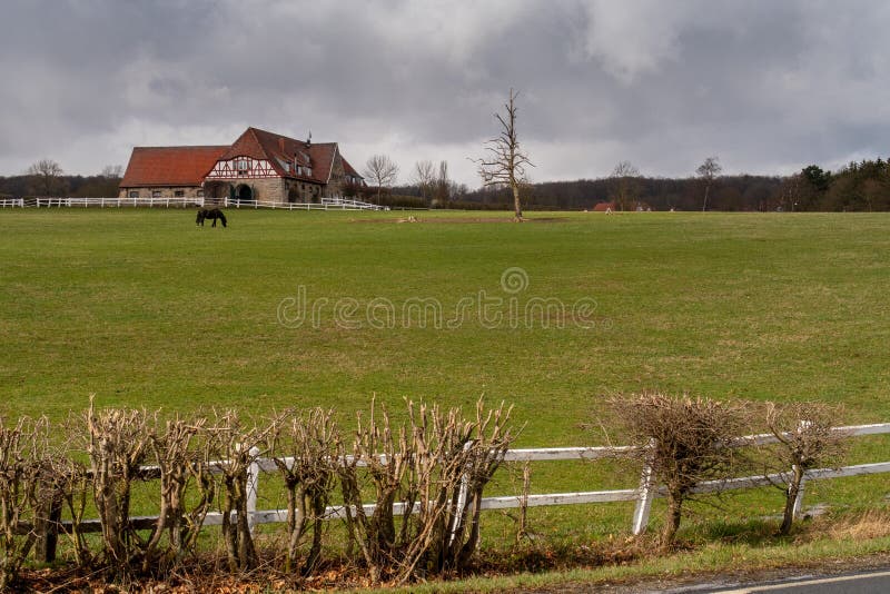 Altefeld Stud Farm in Hesse Stock Image Image of house, country