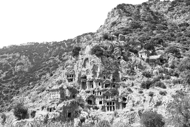 myra in turkey europe old roman necropolis and indigenous tomb stone. myra in turkey europe old roman necropolis and indigenous tomb stone