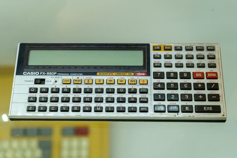 Old Casio FX-880 P calculator. Personal computer. Scientific library. Ukraine, Kyiv - March 27, 2024. Old Casio FX-880 P calculator. Personal computer. Scientific library. Ukraine, Kyiv - March 27, 2024