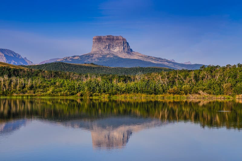 Scenic views of Old Chief Mountain, from Police Outpost Lake Provincial Park Alberta, Canada. Scenic views of Old Chief Mountain, from Police Outpost Lake Provincial Park Alberta, Canada