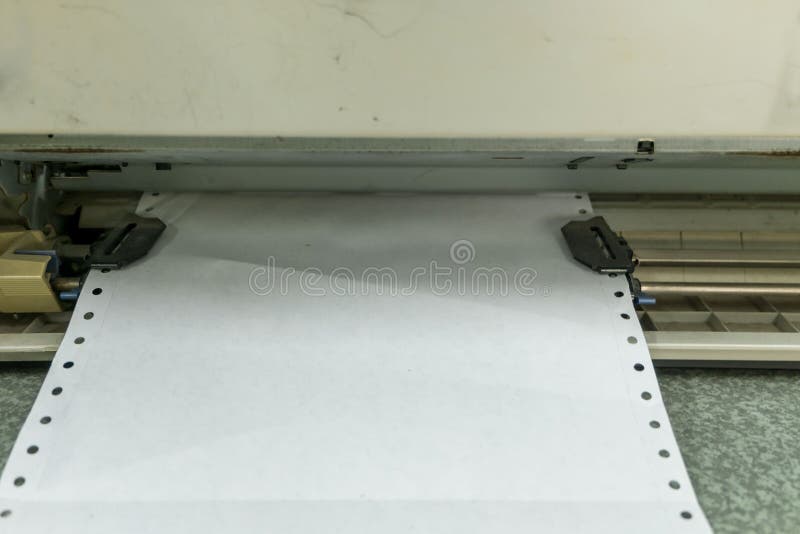 Old dirty dot matrix printer, close up. Old dirty dot matrix printer, close up