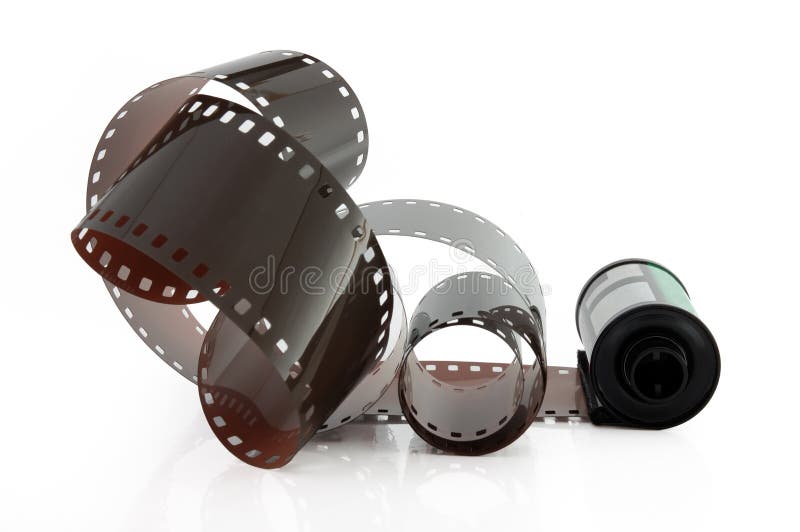 Alter photographischer 35 Millimeter-Film, lokalisiert stockfotos Alter photographischer 35 Millimeter-Film, lokalisiert stockfotos