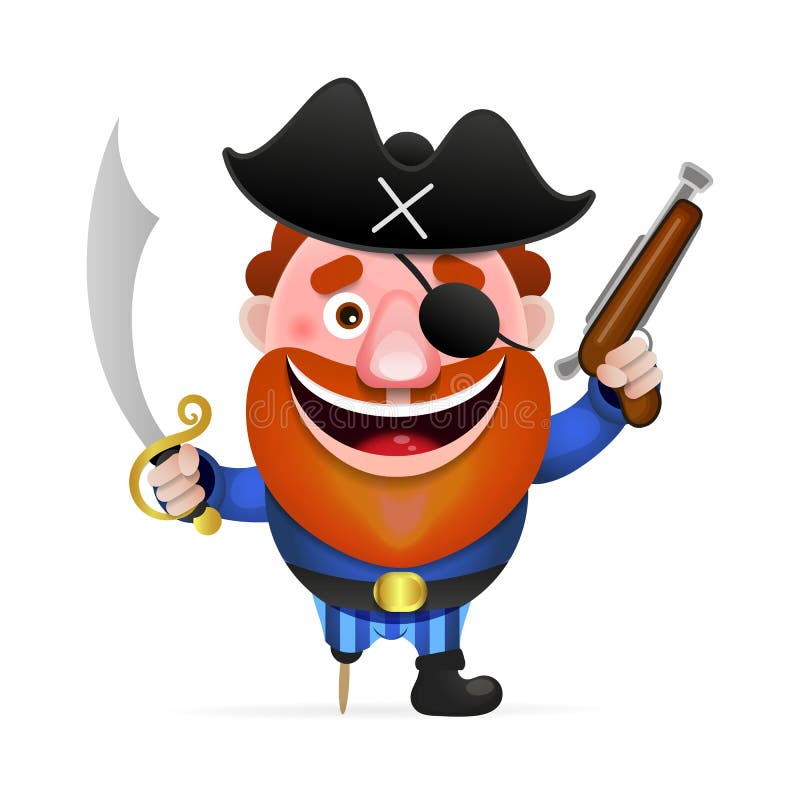 Alter Pirat Mit Einem Holzbein Vektor Abbildung - Illustration von