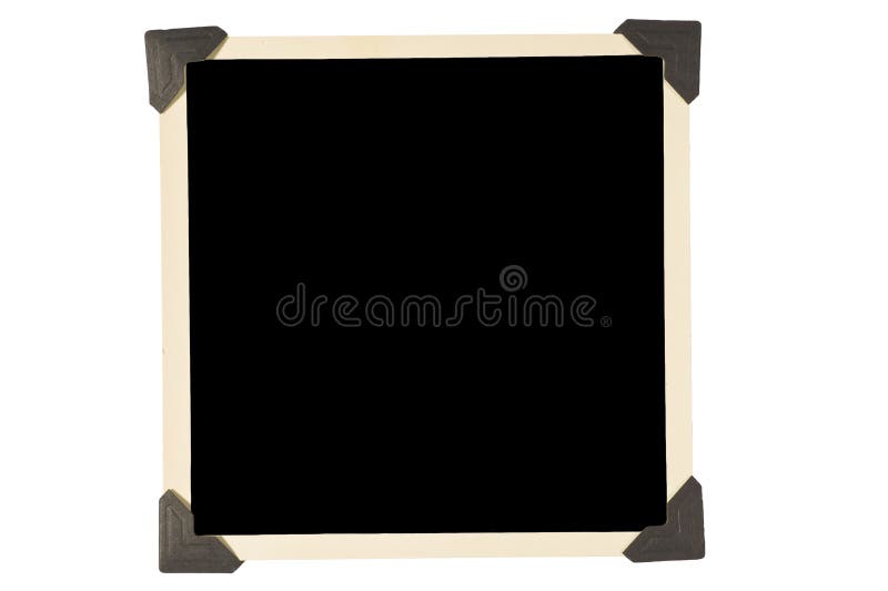 Alter quadratischer Foto-Rahmen mit schwarzen Ecken stockfoto Alter quadratischer Foto-Rahmen mit schwarzen Ecken stockfoto