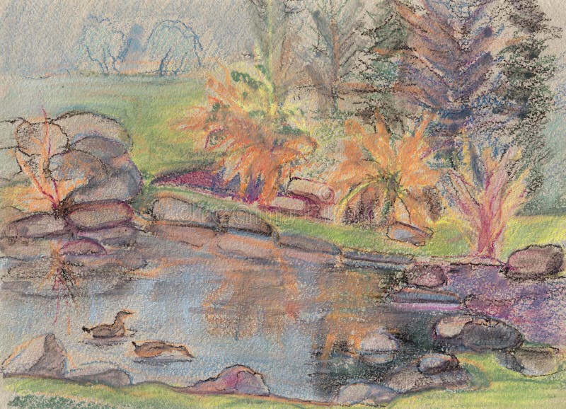 Alter Teich stock abbildung. Illustration von 100122333