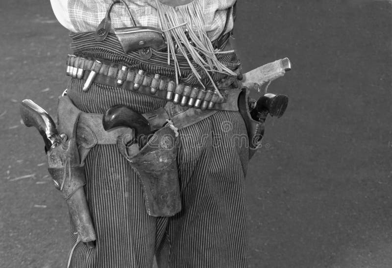Wilde Westen-Geächtet-Cowboy-Gewehre und Pistolenhalfter
