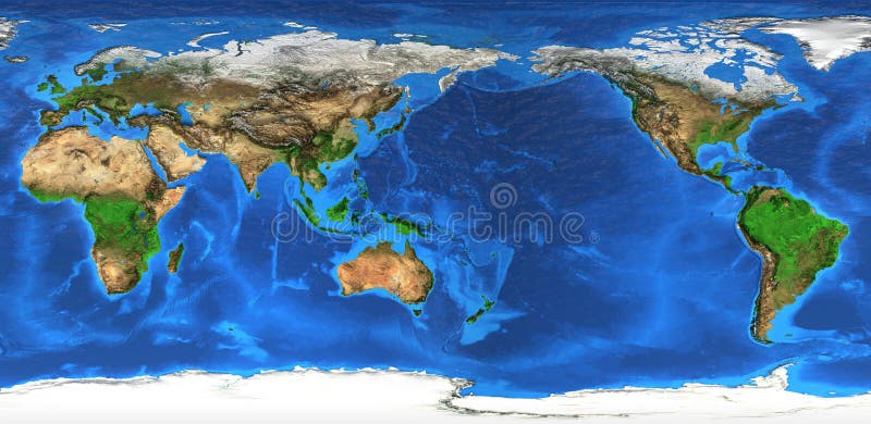 World Map Flat View Alternate High Resolution Flat World Map Stock Illustration - Illustration  Of Africa, Mountains: 198348106