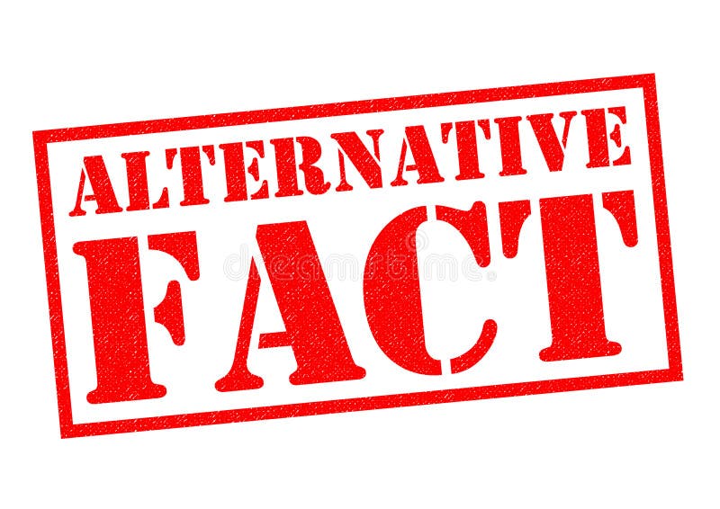 ALTERNATIVE FACT red Rubber Stamp over a white background. ALTERNATIVE FACT red Rubber Stamp over a white background.