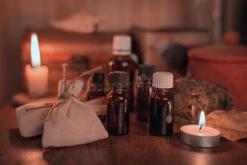 Still life with glass small bottles. Still life with glass small bottles