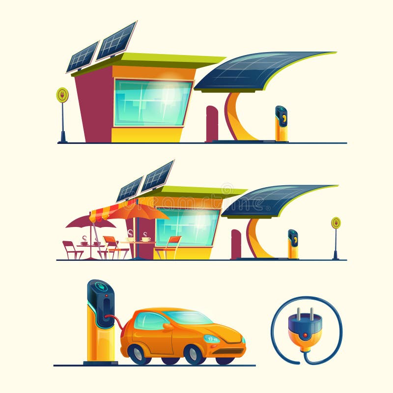 Alternative Energiequellen, Vektorkarikatursatz vektor abbildung Alternative Energiequellen, Vektorkarikatursatz vektor abbildung