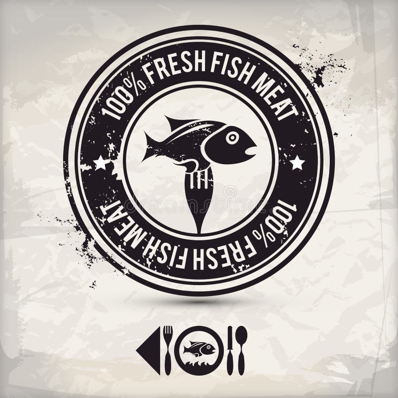 Alternative fish label royalty free illustration