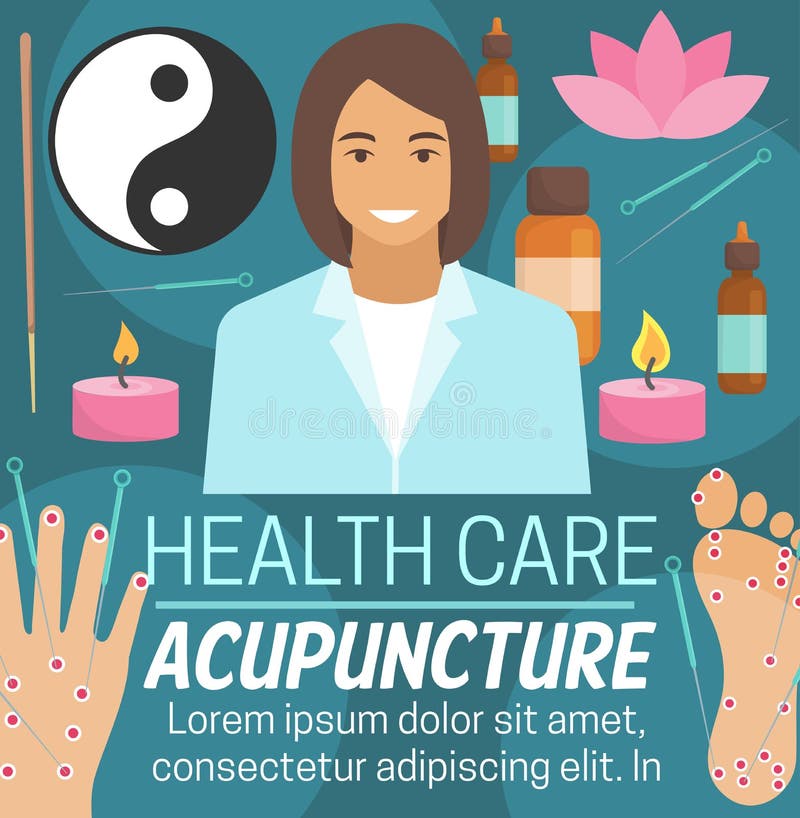 Alternative Gesundheitswesenmedizin der Akupunktur stock abbildung Alternative Gesundheitswesenmedizin der Akupunktur stock abbildung