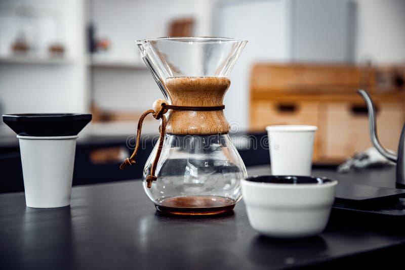 Alternative Method of Making Coffee, Funnel Drip Glasses with Paper