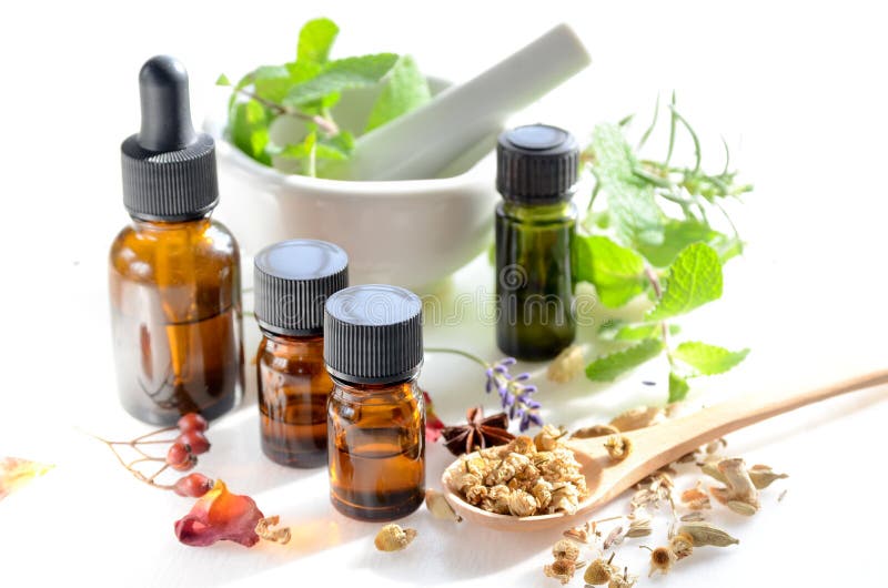 Alternative therapy with herbs and essential oils