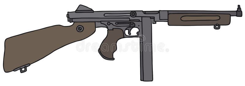 Altes amerikanisches Maschinengewehr stock abbildung Altes amerikanisches Maschinengewehr stock abbildung
