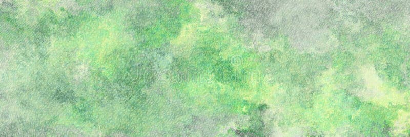 Altes Grasgrün Aquarelle bemalte Panoramabanner mit marmorfarbenen Texturen Leinwand. Grau-Splatter-Naturdarstellung stockfotos