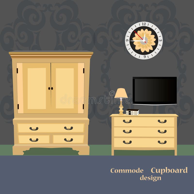 Altes Kommode vektor abbildung. Illustration von lampe - 83638879