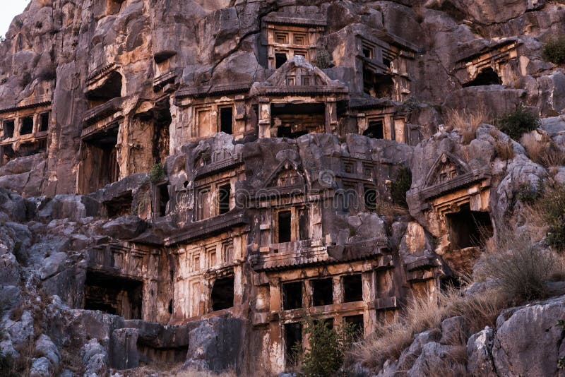 Ancient lycian Myra rock tomb ruins at Turkey Demre. Ancient lycian Myra rock tomb ruins at Turkey Demre