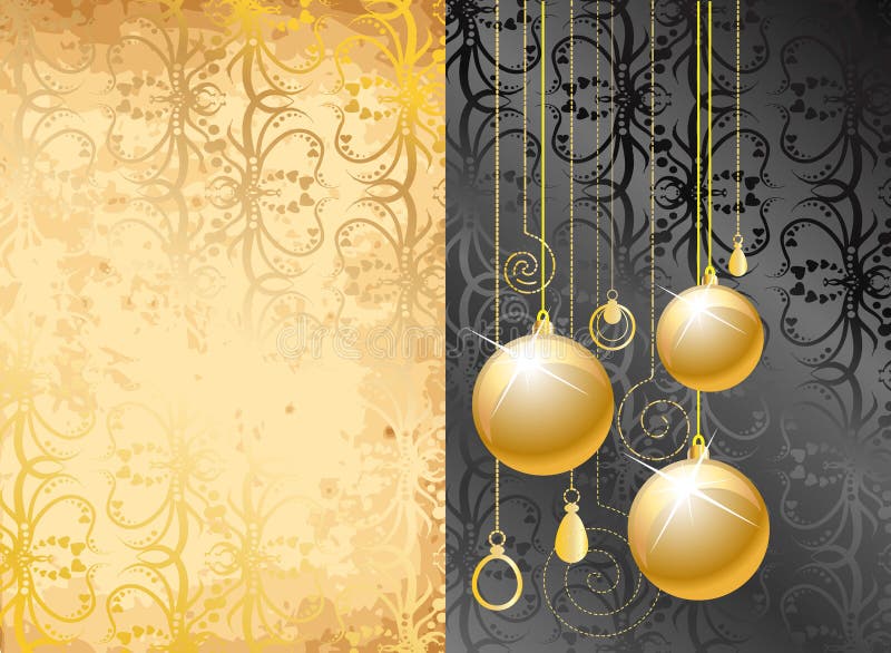 Altes Papier mit Weihnachtskugeln vektor abbildung Altes Papier mit Weihnachtskugeln vektor abbildung