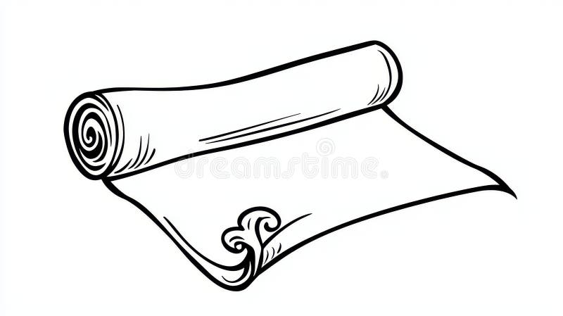 Altes Papyrus-Papier mit einer Zeile, die ununterbrochen handgezeichnet wird. Whitepaper für moderne Illustrierung. stock abbildung