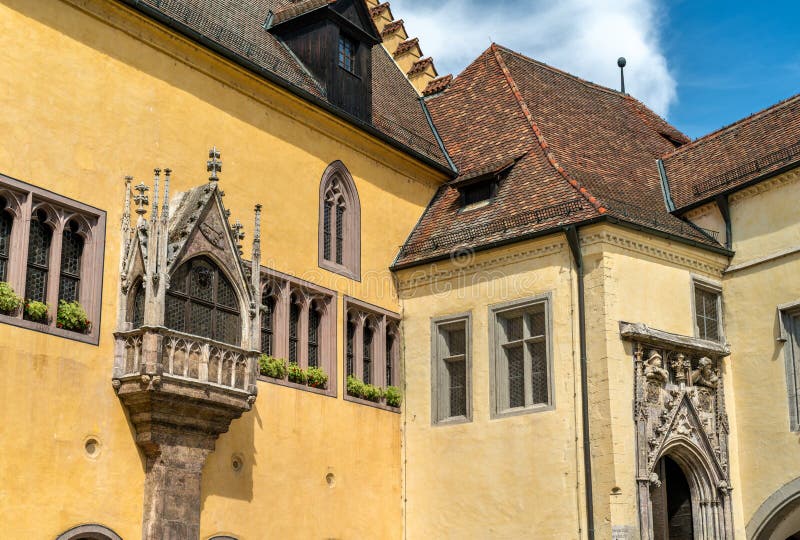 Altes Rathaus, det gamla stadshuset i Regensburg, Tyskland royaltyfria foton Altes Rathaus, det gamla stadshuset i Regensburg, Tyskland royaltyfria foton